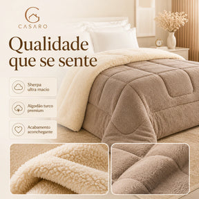 [COMPRE 1, LEVE 3] Coberdrom Casal Sherpa - Edredom Premium Algodão Turco e pele de Carneiro